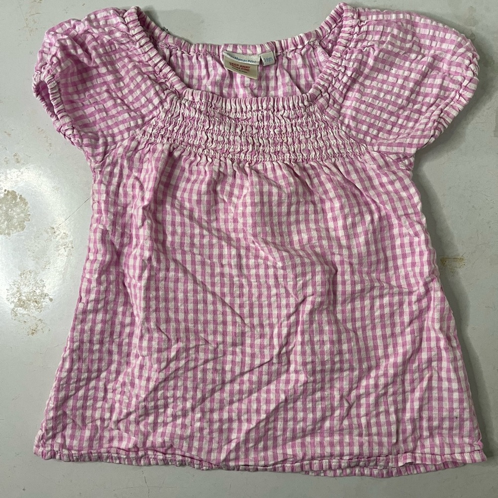 JoJo Maman Bebe Pink Gingham Kids Blouse